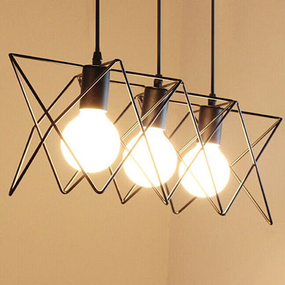 Contemporary Scandinavian Star Cage Iron 1/3 Light Pendant Light For Dining Room