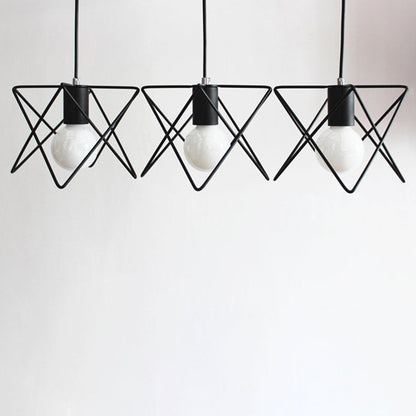 Contemporary Scandinavian Star Cage Iron 1/3 Light Pendant Light For Dining Room