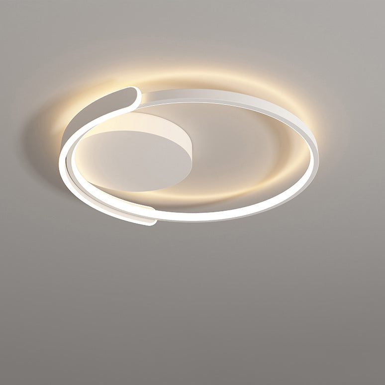 Modern Minimalist Iron Aluminum Square Round Line LED Flush Mount Ceiling Light For Bedroom