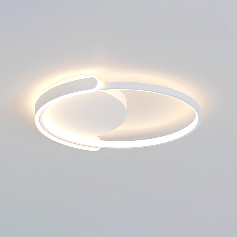Modern Minimalist Iron Aluminum Square Round Line LED Flush Mount Ceiling Light For Bedroom