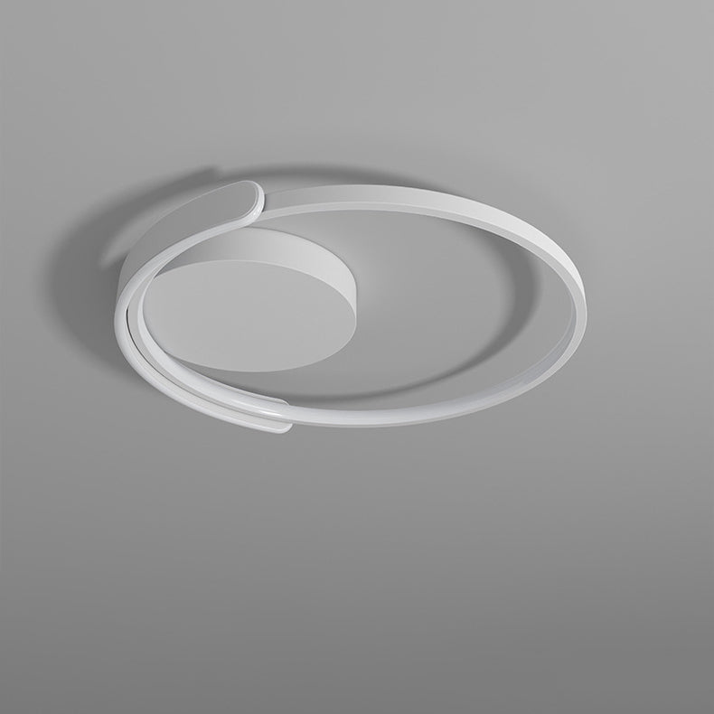 Modern Minimalist Iron Aluminum Square Round Line LED Flush Mount Ceiling Light For Bedroom