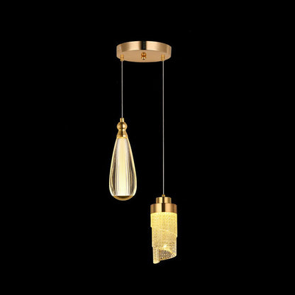 Modern Luxury Hardware Aluminum Acrylic Drop Torch LED Pendant Light For Bedside