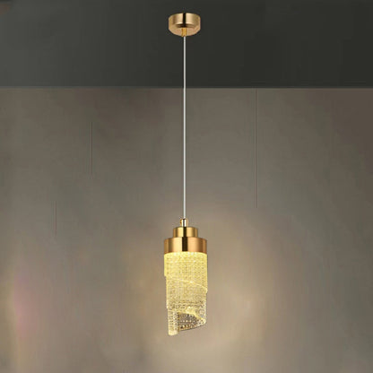 Modern Luxury Hardware Aluminum Acrylic Drop Torch LED Pendant Light For Bedside