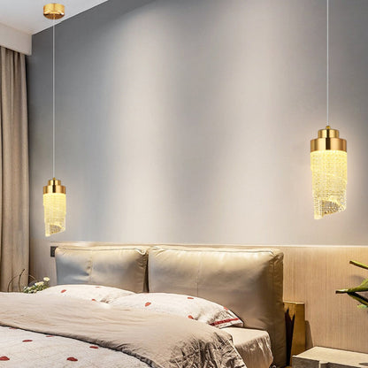 Modern Luxury Hardware Aluminum Acrylic Drop Torch LED Pendant Light For Bedside