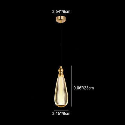 Modern Luxury Hardware Aluminum Acrylic Drop Torch LED Pendant Light For Bedside