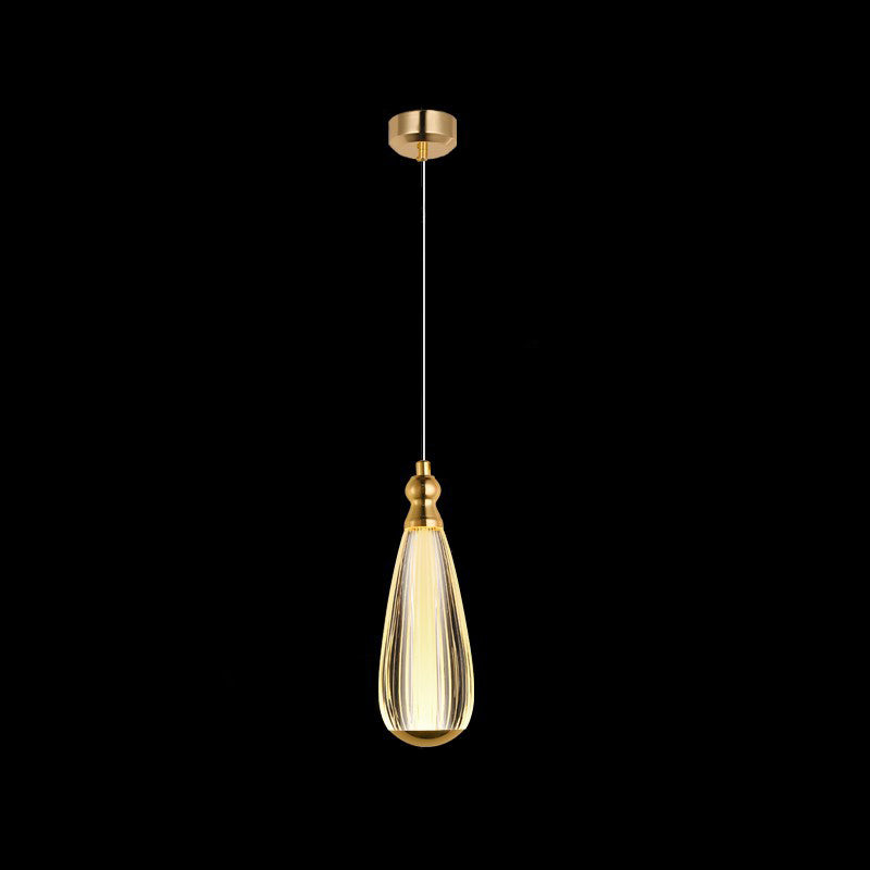 Modern Luxury Hardware Aluminum Acrylic Drop Torch LED Pendant Light For Bedside