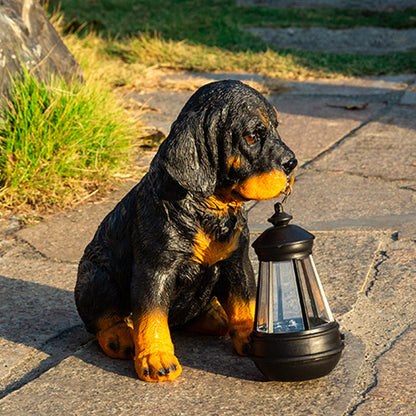 Contemporary Creative Solar Waterproof Resin Dog Ornament LED Outdoor Light Landscape Lighting For Garden