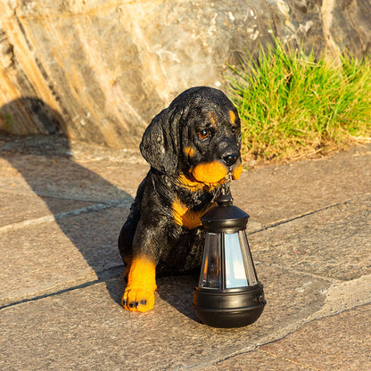 Contemporary Creative Solar Waterproof Resin Dog Ornament LED Outdoor Light Landscape Lighting For Garden