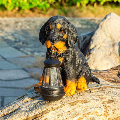 Contemporary Creative Solar Waterproof Resin Dog Ornament LED Outdoor Light Landscape Lighting For Garden