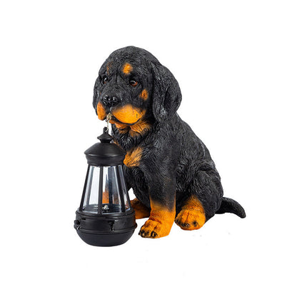 Contemporary Creative Solar Waterproof Resin Dog Ornament LED Outdoor Light Landscape Lighting For Garden