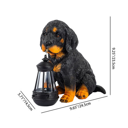 Contemporary Creative Solar Waterproof Resin Dog Ornament LED Outdoor Light Landscape Lighting For Garden