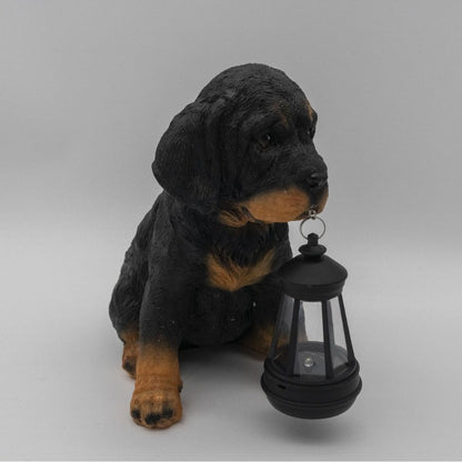 Contemporary Creative Solar Waterproof Resin Dog Ornament LED Outdoor Light Landscape Lighting For Garden