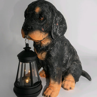 Contemporary Creative Solar Waterproof Resin Dog Ornament LED Outdoor Light Landscape Lighting For Garden