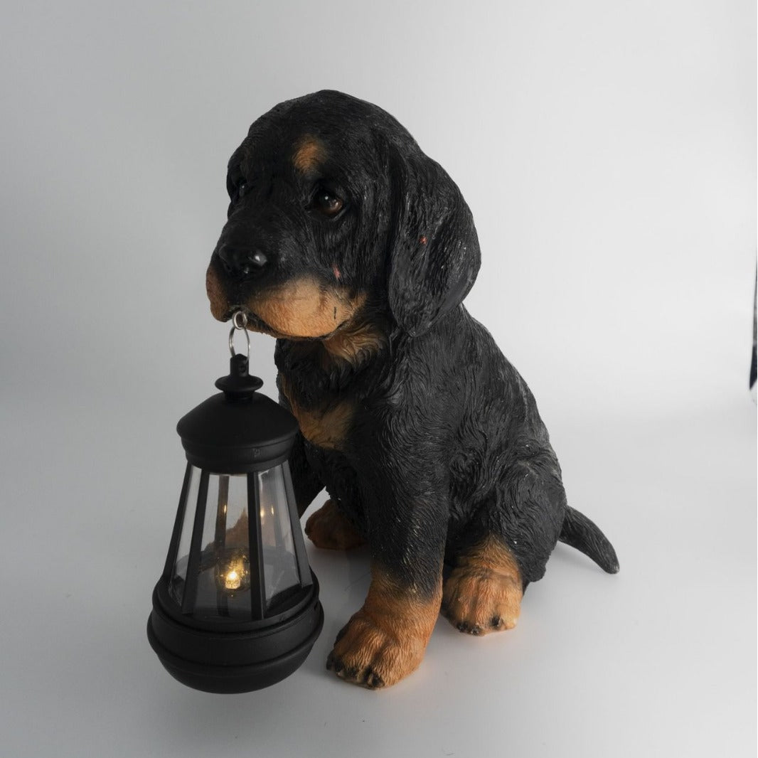 Contemporary Creative Solar Waterproof Resin Dog Ornament LED Outdoor Light Landscape Lighting For Garden