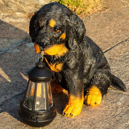 Contemporary Creative Solar Waterproof Resin Dog Ornament LED Outdoor Light Landscape Lighting For Garden