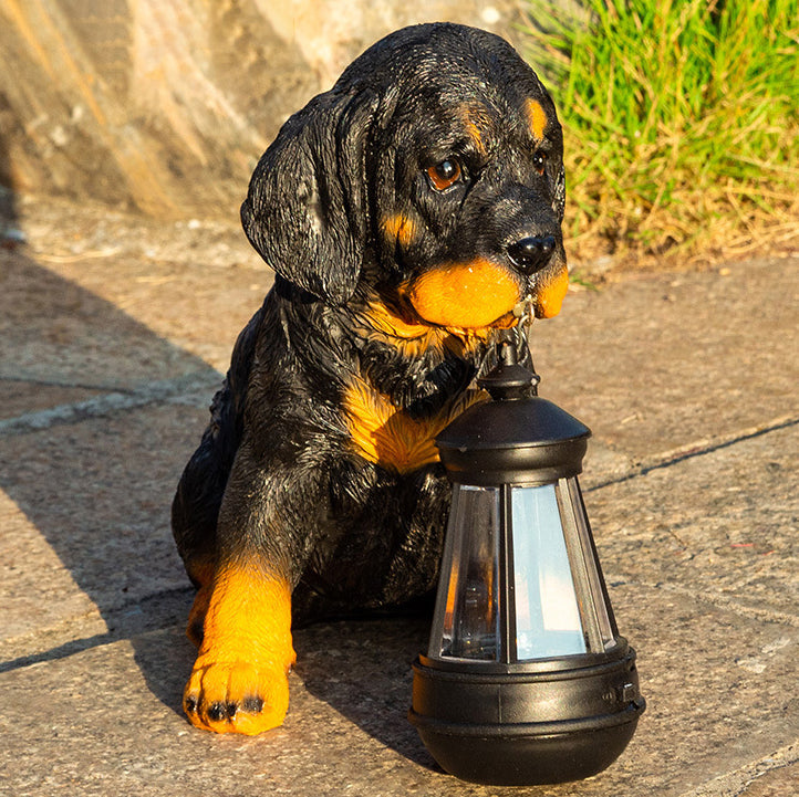 Contemporary Creative Solar Waterproof Resin Dog Ornament LED Outdoor Light Landscape Lighting For Garden