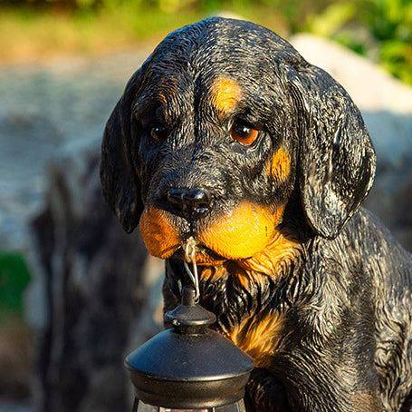 Contemporary Creative Solar Waterproof Resin Dog Ornament LED Outdoor Light Landscape Lighting For Garden