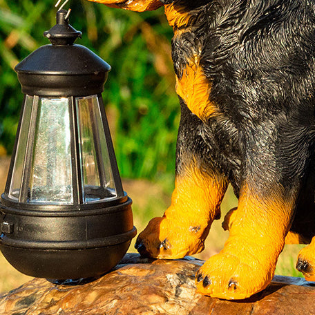 Contemporary Creative Solar Waterproof Resin Dog Ornament LED Outdoor Light Landscape Lighting For Garden