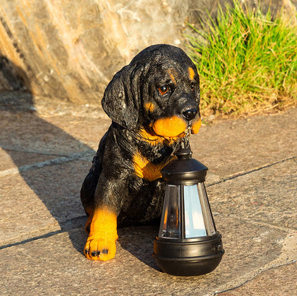 Contemporary Creative Solar Waterproof Resin Dog Ornament LED Outdoor Light Landscape Lighting For Garden