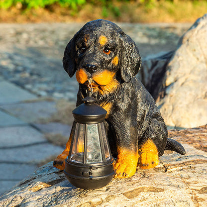 Contemporary Creative Solar Waterproof Resin Dog Ornament LED Outdoor Light Landscape Lighting For Garden