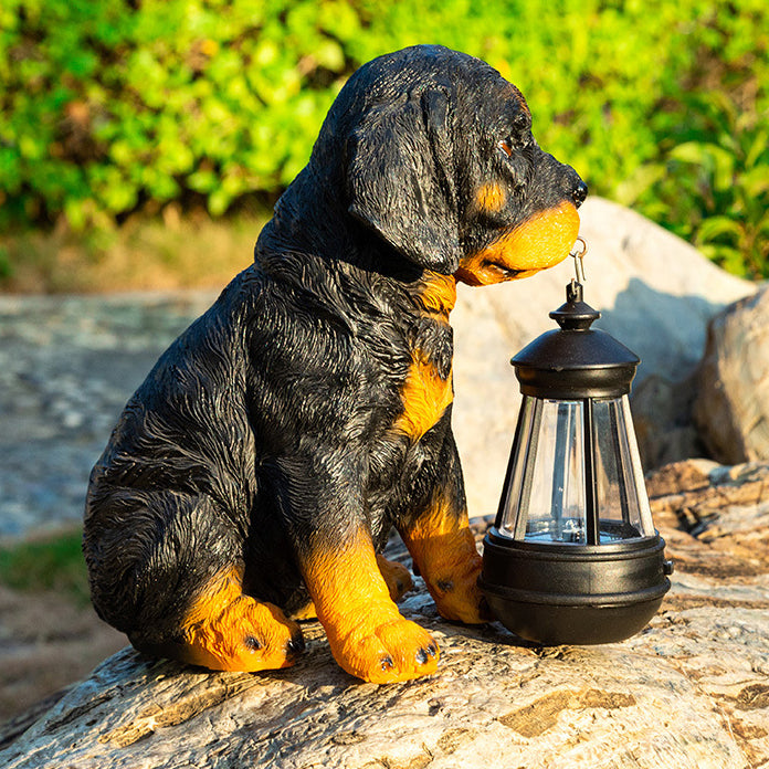 Contemporary Creative Solar Waterproof Resin Dog Ornament LED Outdoor Light Landscape Lighting For Garden