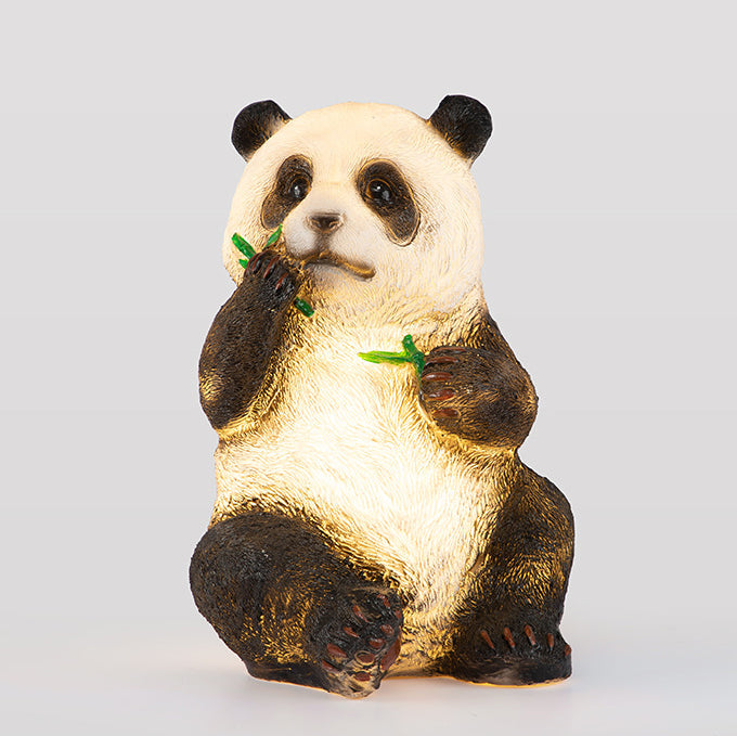 Modern Art Deco Solar Waterproof Resin Fiberglass Imitation Panda Bamboo Shoot LED Outdoor Light Landscape Lighting For Garden