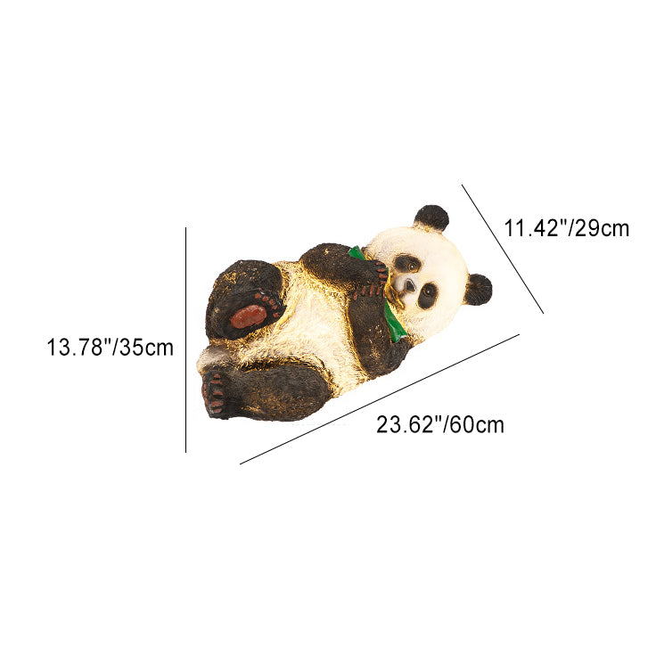 Modern Art Deco Solar Waterproof Resin Fiberglass Imitation Panda Bamboo Shoot LED Outdoor Light Landscape Lighting For Garden