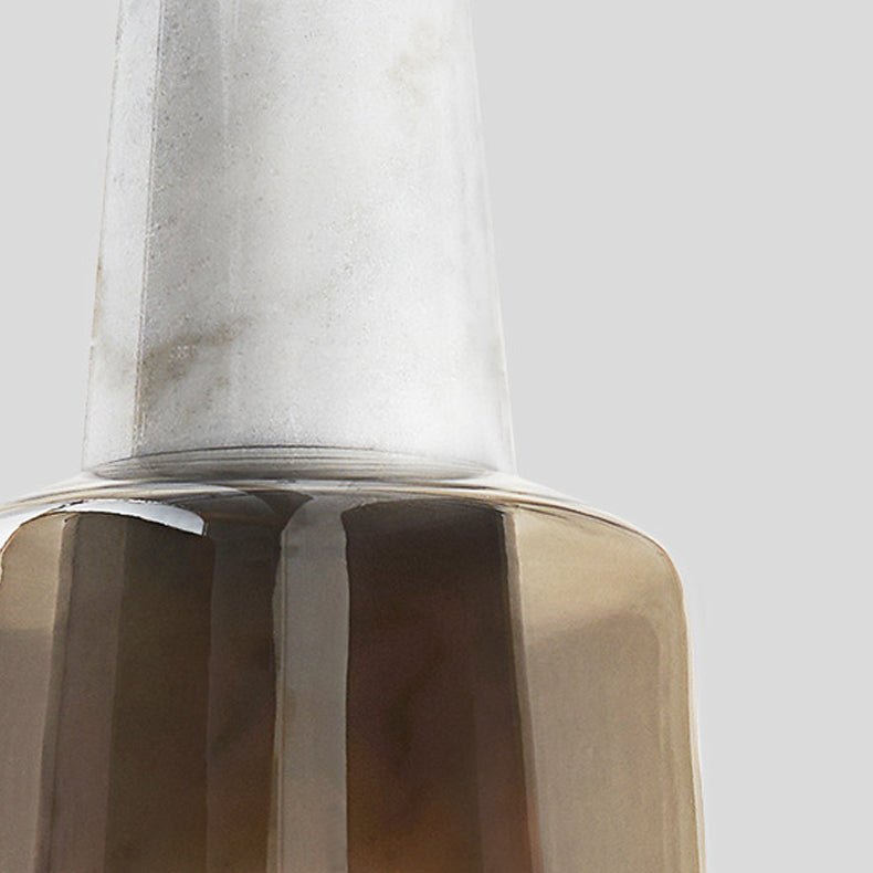 Contemporary Nordic Marble Glass Column 1-Light Pendant Light For Bedside