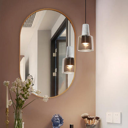 Contemporary Nordic Marble Glass Column 1-Light Pendant Light For Bedside
