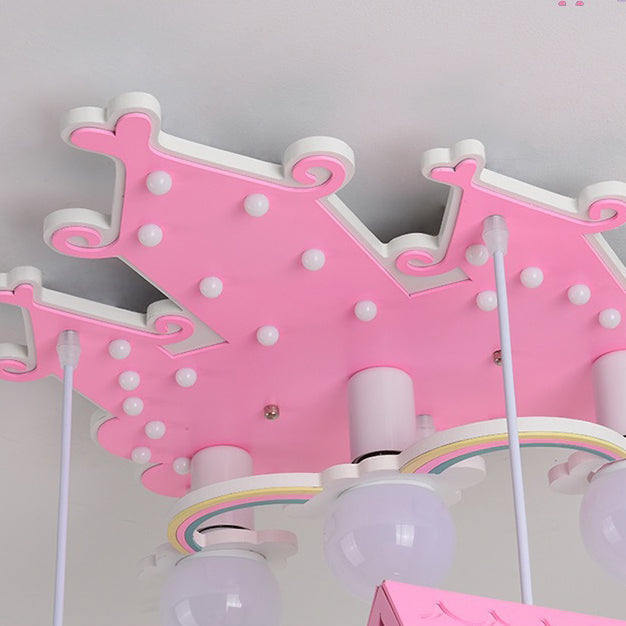 Contemporary Creative Kids Wood House 6-Light Chandeliers For Bedroom