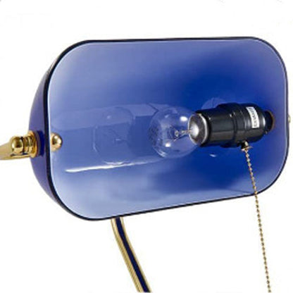 Contemporary Retro Glass Metal Strip Pull Switch 1-Light Table Lamp For Study