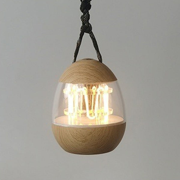 Contemporary Retro Rechargeable Aluminum Acrylic Egg Hanging LED Table Lamp Small Night Light For Bedroom