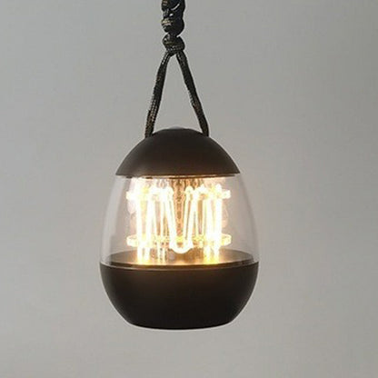 Contemporary Retro Rechargeable Aluminum Acrylic Egg Hanging LED Table Lamp Small Night Light For Bedroom