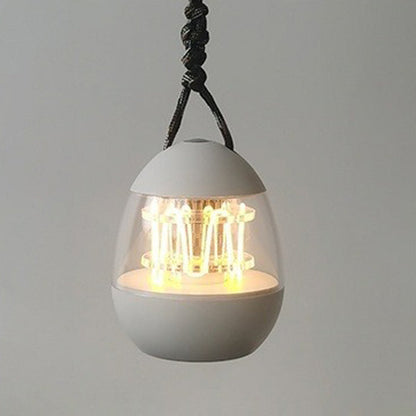 Contemporary Retro Rechargeable Aluminum Acrylic Egg Hanging LED Table Lamp Small Night Light For Bedroom