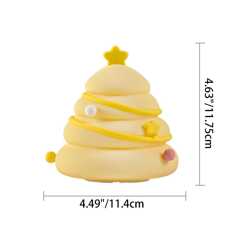 Contemporary Creative Rechargeable Silica ABS Christmas Tree LED Table Lamp Night Light For Bedroom