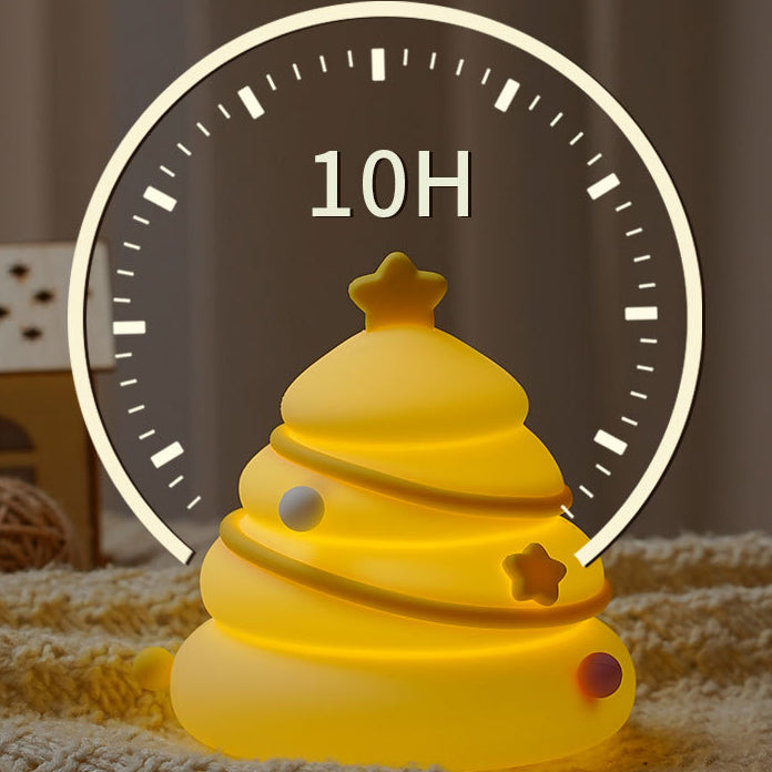 Contemporary Creative Rechargeable Silica ABS Christmas Tree LED Table Lamp Night Light For Bedroom