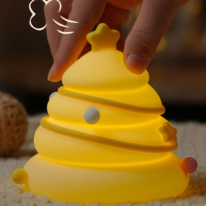 Contemporary Creative Rechargeable Silica ABS Christmas Tree LED Table Lamp Night Light For Bedroom