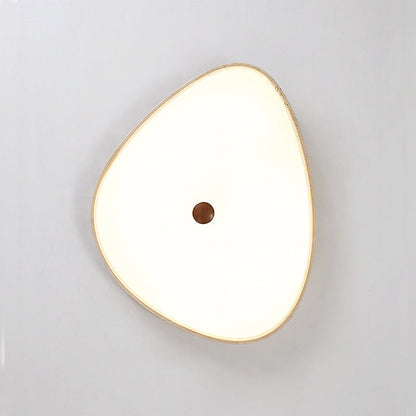 Traditional Vintage Travertine Reinforced Glass Triangle LED Flush Mount Ceiling Light For Bedroom