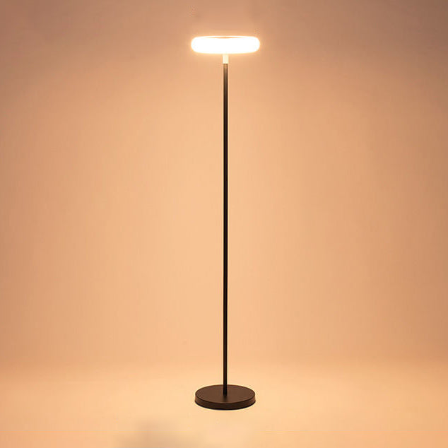 Modern Simplicity Solar Rechargeable Waterproof Round Aluminum PE LED Standing Floor Lamp Outdoor Light For Garden