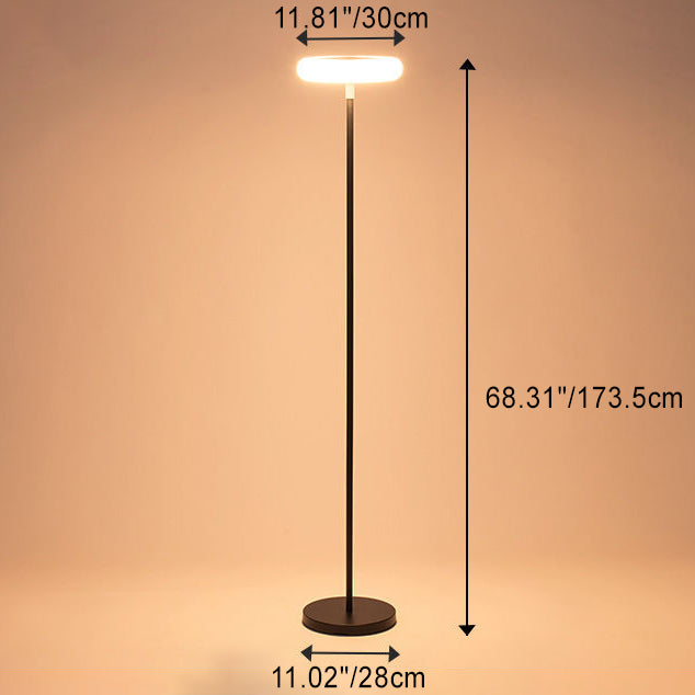 Modern Simplicity Solar Rechargeable Waterproof Round Aluminum PE LED Standing Floor Lamp Outdoor Light For Garden