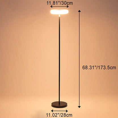 Modern Simplicity Solar Rechargeable Waterproof Round Aluminum PE LED Standing Floor Lamp Outdoor Light For Garden