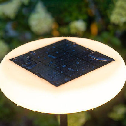 Modern Simplicity Solar Rechargeable Waterproof Round Aluminum PE LED Standing Floor Lamp Outdoor Light For Garden