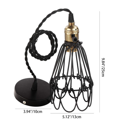 Contemporary Industrial Iron Cage Flower 1-Light Pendant Light For Dining Room