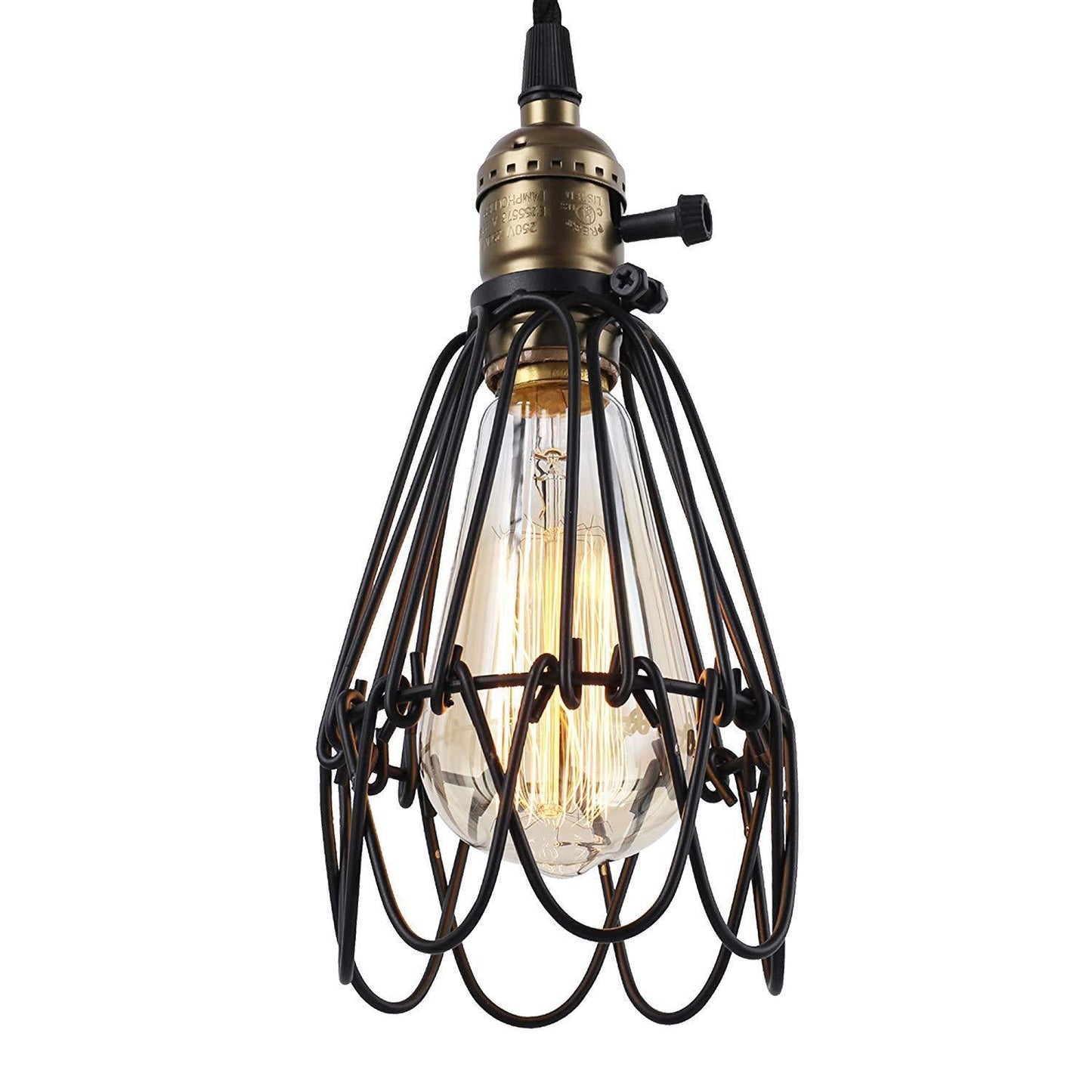 Contemporary Industrial Iron Cage Flower 1-Light Pendant Light For Dining Room