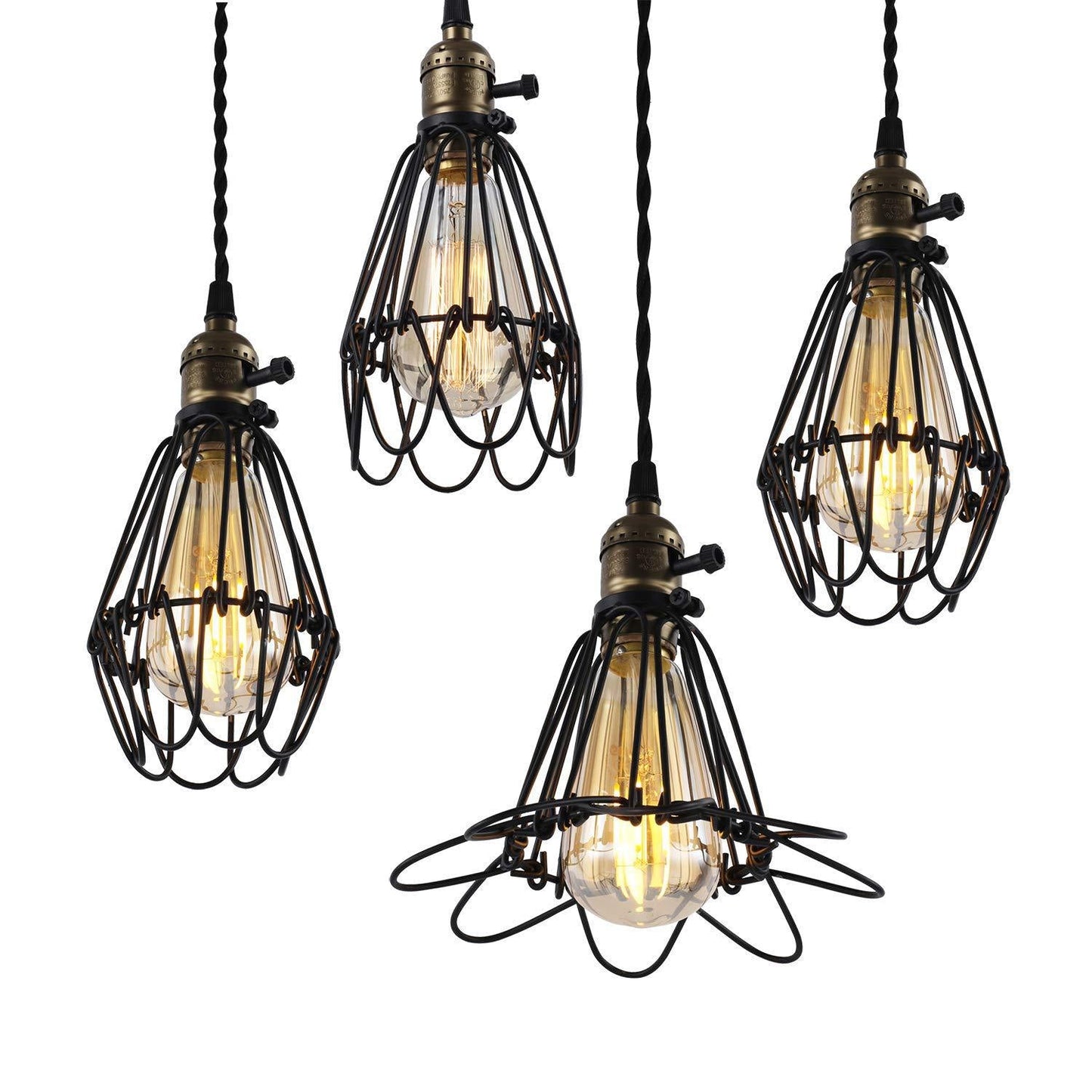 Contemporary Industrial Iron Cage Flower 1-Light Pendant Light For Dining Room