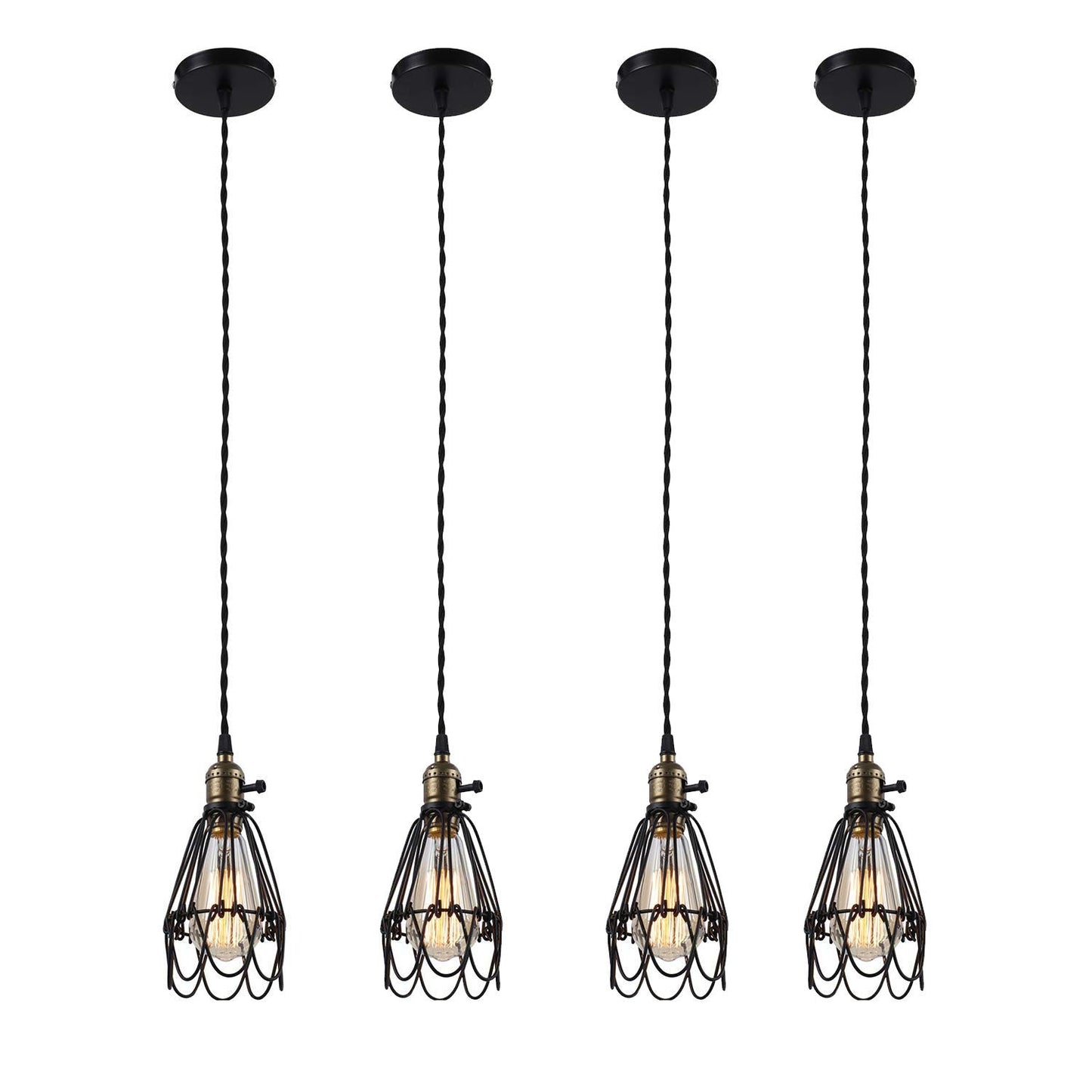 Contemporary Industrial Iron Cage Flower 1-Light Pendant Light For Dining Room