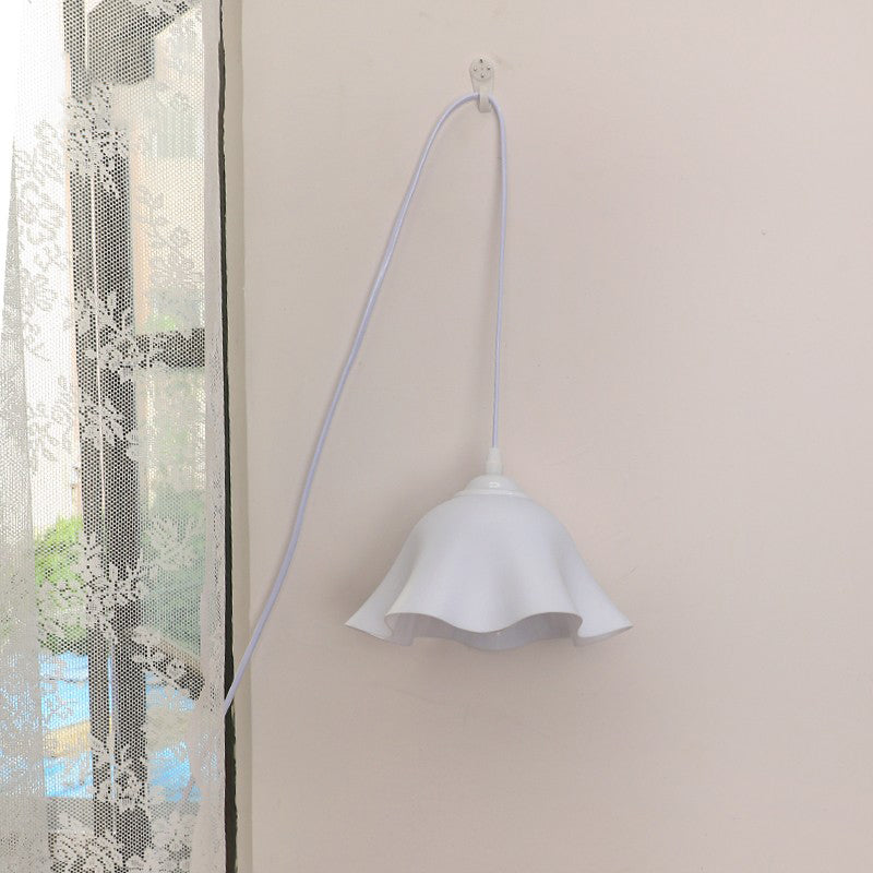 Traditional French USB Floral Acrylic Hanging 1-Light Wall Sconce Lamp Night Light For Bedroom