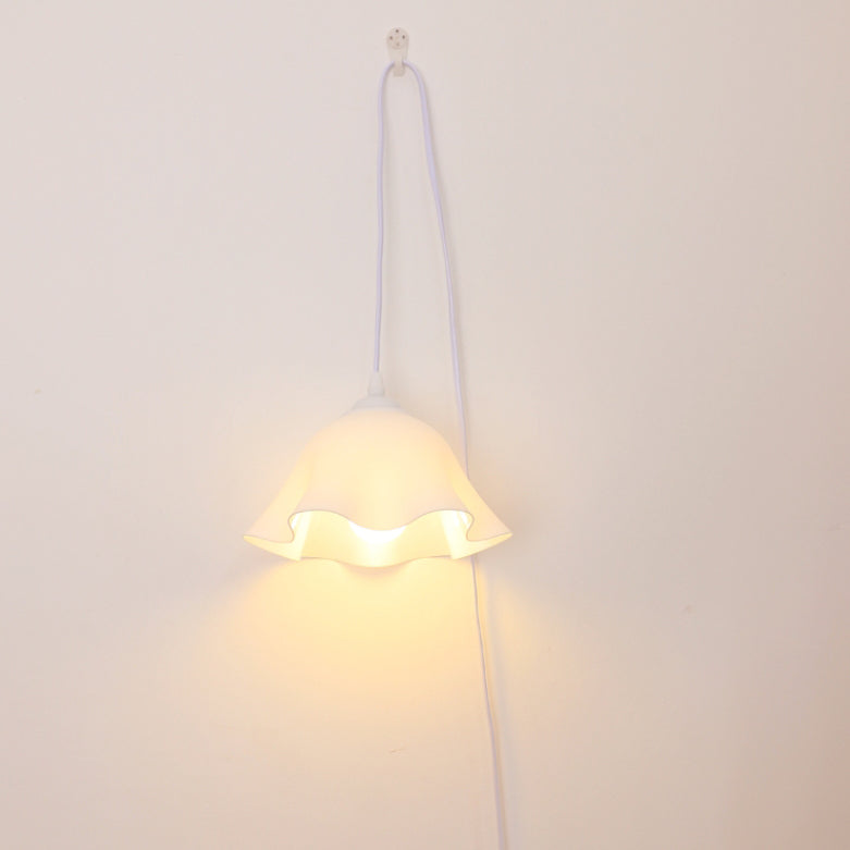 Traditional French USB Floral Acrylic Hanging 1-Light Wall Sconce Lamp Night Light For Bedroom