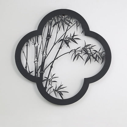 Traditional Chinese Solar Waterproof Bamboo Leaf Iron Acrylic LED Wall Sconce Lamp For Outdoor Patio