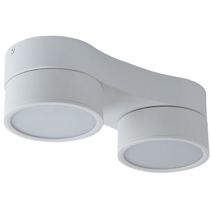 Modern Minimalist Round Hardware Glass Aluminum PC Adjustable Spotlight LED Semi-Flush Mount Ceiling Light For Living Room